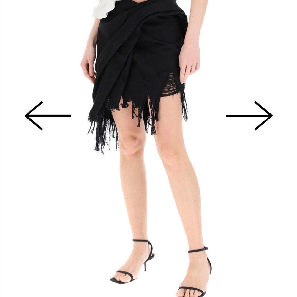 Alexander Wang distressed asymmetric denim wrap skirt. NWT.
